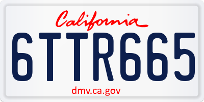 CA license plate 6TTR665