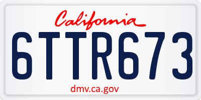 CA license plate 6TTR673