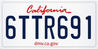 CA license plate 6TTR691