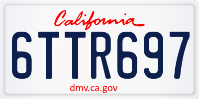 CA license plate 6TTR697