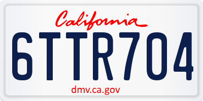 CA license plate 6TTR704