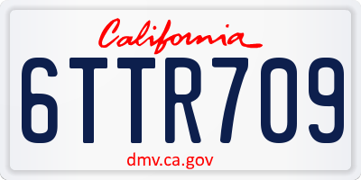 CA license plate 6TTR709