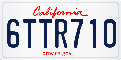CA license plate 6TTR710