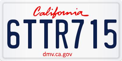 CA license plate 6TTR715