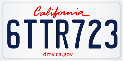 CA license plate 6TTR723