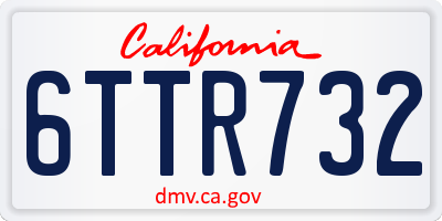 CA license plate 6TTR732