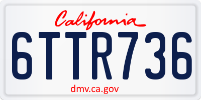 CA license plate 6TTR736