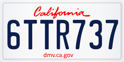 CA license plate 6TTR737