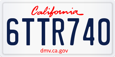 CA license plate 6TTR740
