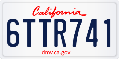 CA license plate 6TTR741