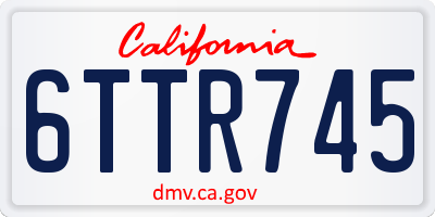 CA license plate 6TTR745