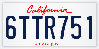CA license plate 6TTR751