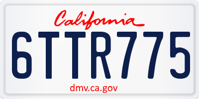 CA license plate 6TTR775
