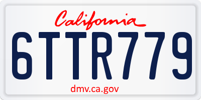 CA license plate 6TTR779