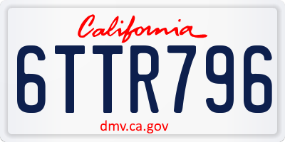 CA license plate 6TTR796