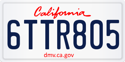 CA license plate 6TTR805