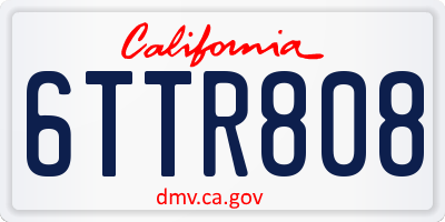 CA license plate 6TTR808