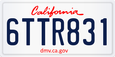 CA license plate 6TTR831