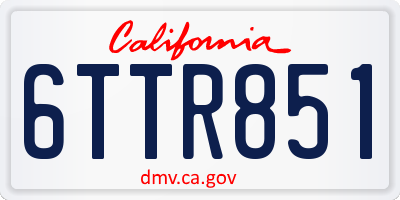 CA license plate 6TTR851