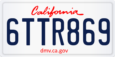 CA license plate 6TTR869