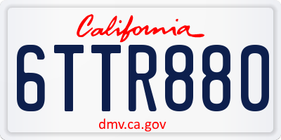 CA license plate 6TTR880