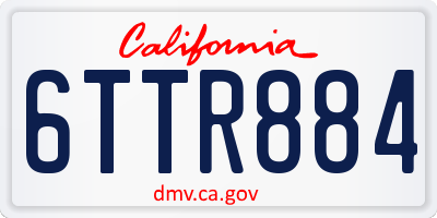 CA license plate 6TTR884