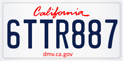 CA license plate 6TTR887