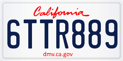 CA license plate 6TTR889