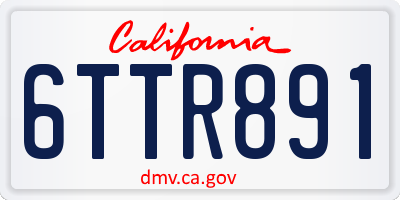 CA license plate 6TTR891