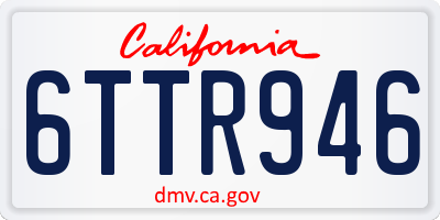CA license plate 6TTR946