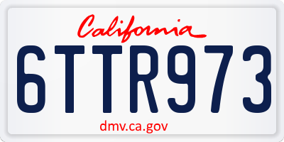 CA license plate 6TTR973