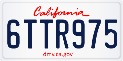 CA license plate 6TTR975