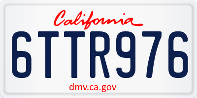 CA license plate 6TTR976