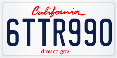 CA license plate 6TTR990