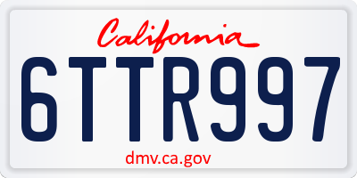 CA license plate 6TTR997