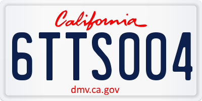 CA license plate 6TTS004