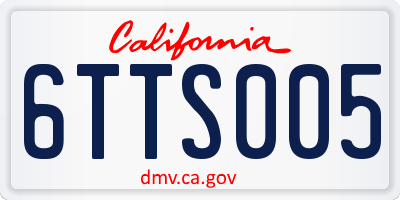 CA license plate 6TTS005