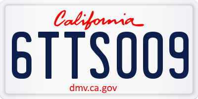 CA license plate 6TTS009