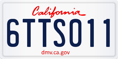 CA license plate 6TTS011