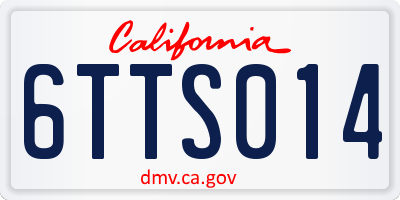 CA license plate 6TTS014