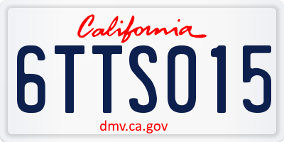 CA license plate 6TTS015