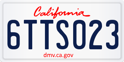 CA license plate 6TTS023