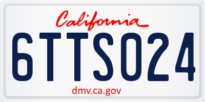 CA license plate 6TTS024