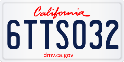 CA license plate 6TTS032