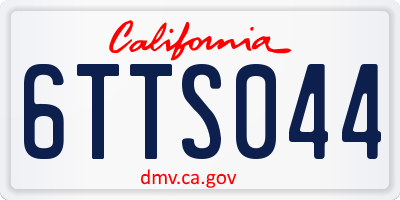 CA license plate 6TTS044