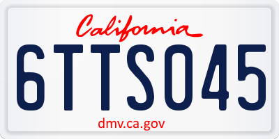 CA license plate 6TTS045