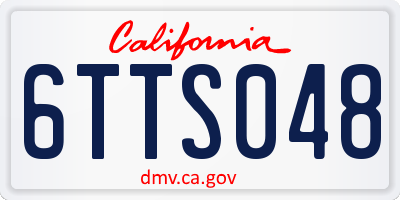 CA license plate 6TTS048