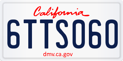 CA license plate 6TTS060