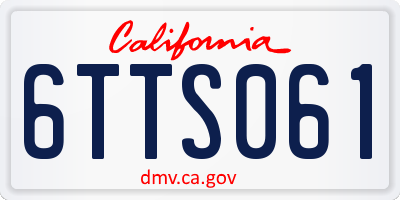 CA license plate 6TTS061