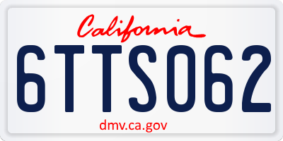 CA license plate 6TTS062